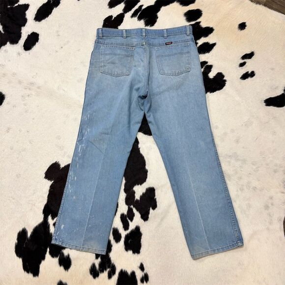 Vintage 70’s Wrangler Men's Jeans Blue Light Wash Size 38x30 5-Pocket‎ Design - Picture 2 of 9